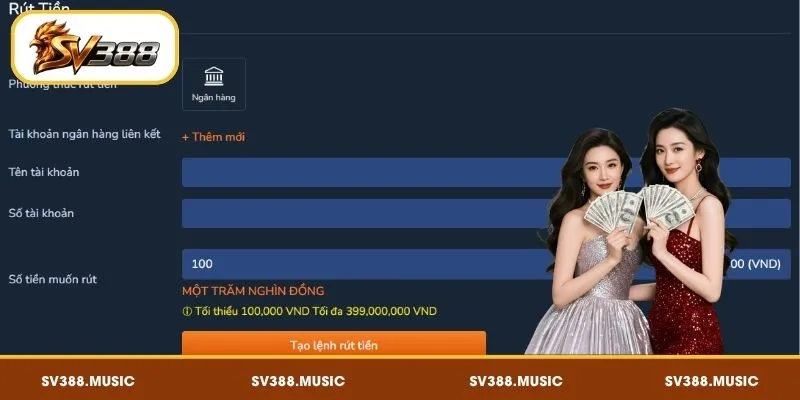 Hướng dẫn rút tiền SV388 chi tiết