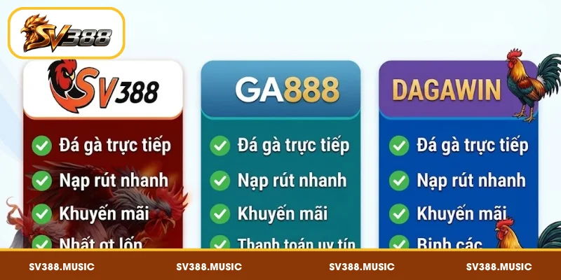 So sánh SV388 với các nền tảng đá gà online khác