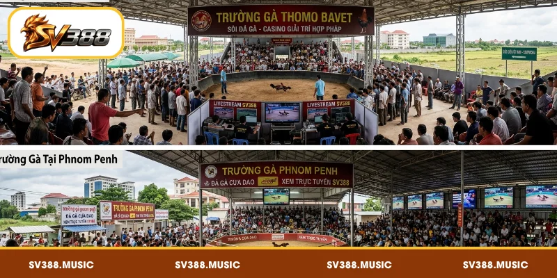 Trường gà Campuchia nổi tiếng với Thomo Bavet và Phnom Penh